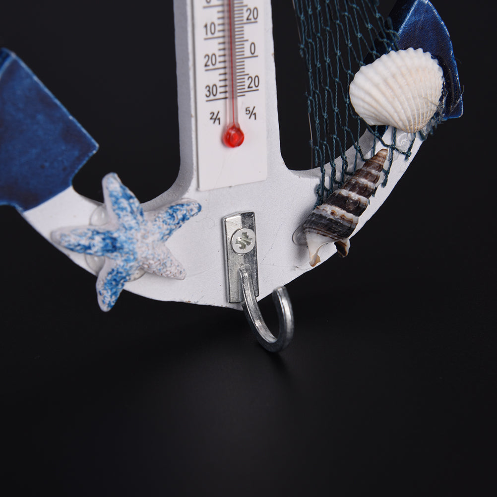 Wooden Anchor Thermometer – Nautical Wall Decor
