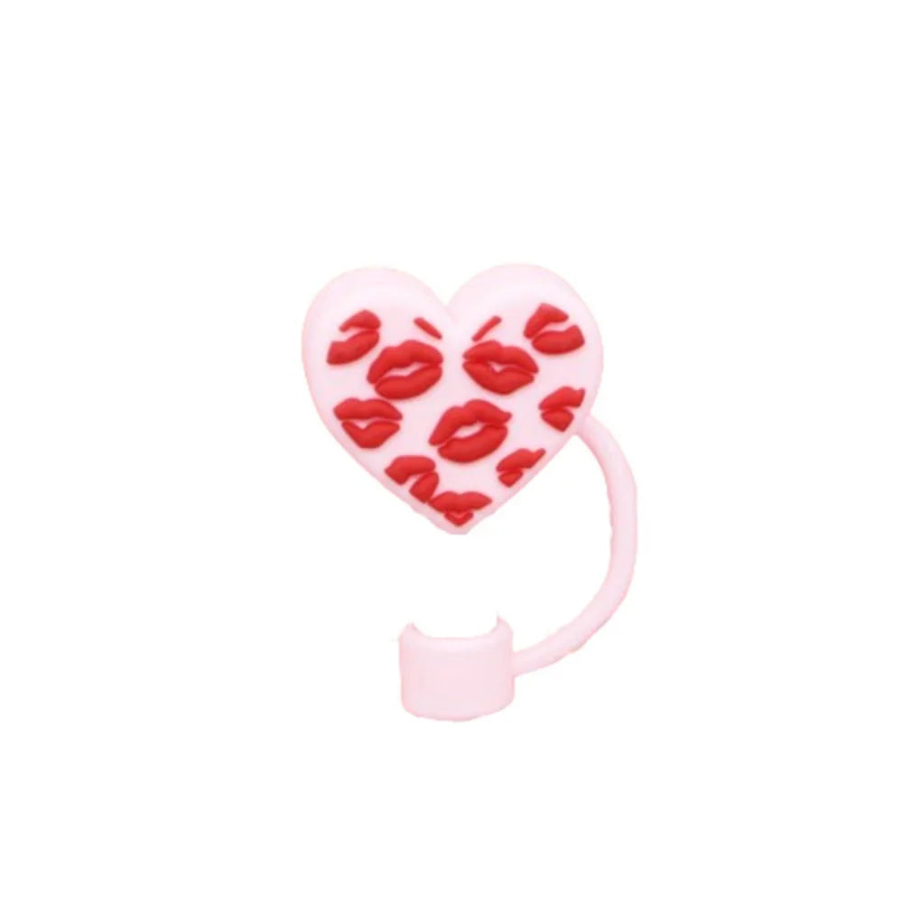 10mm Heart Straw Covers – Kawaii Anti-Spill Silicone Toppers for 30/40oz tumbler