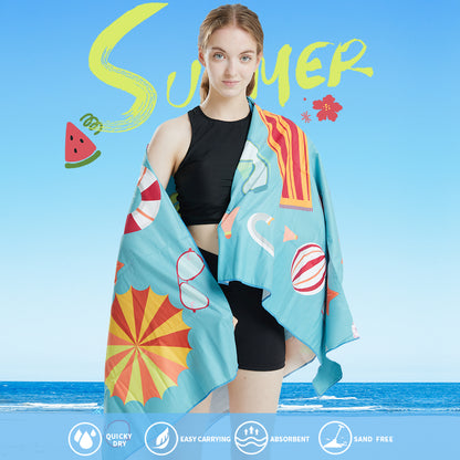Large Microfiber Beach Towel – Quick-Dry & Sand-Free