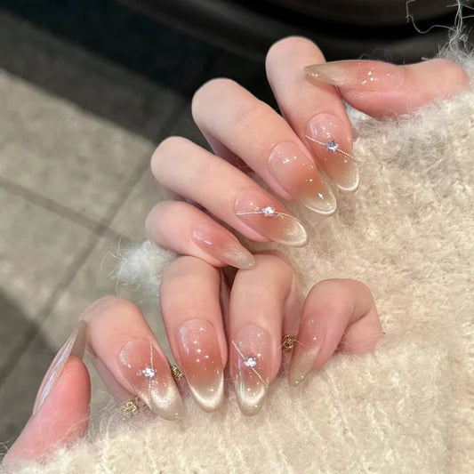 Flower French Almond No. 22 press-on nails