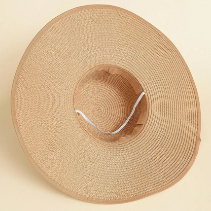 Women's Oversized Brim Straw Hat – Summer Sun Protection Beach Hat
