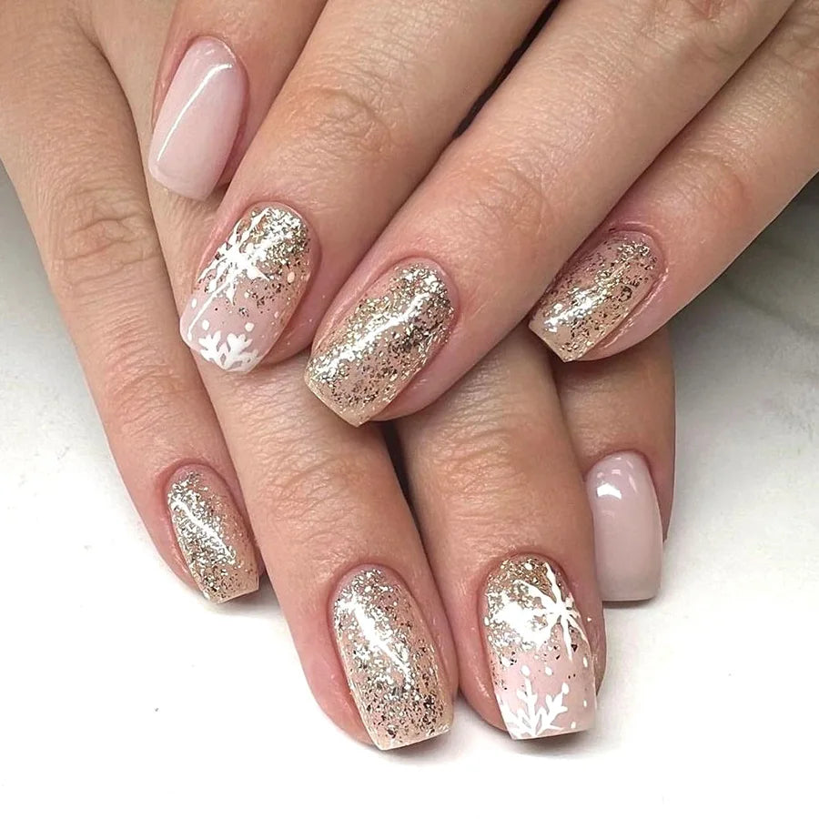Holiday Glitter Almond No. 24 press-on nails