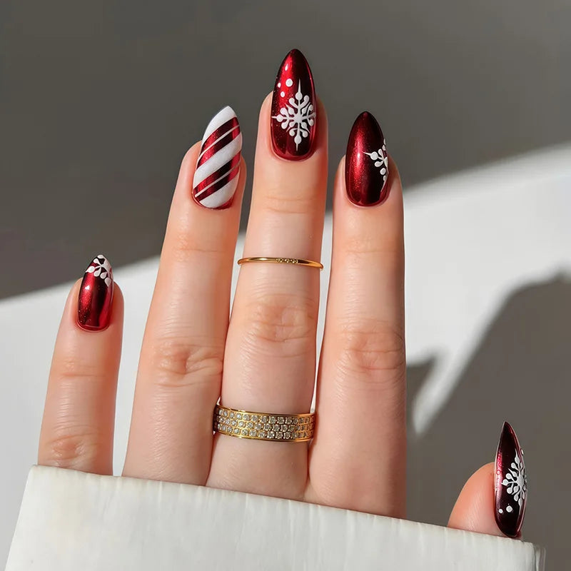 Holiday Glitter Almond No. 04 press-on nails