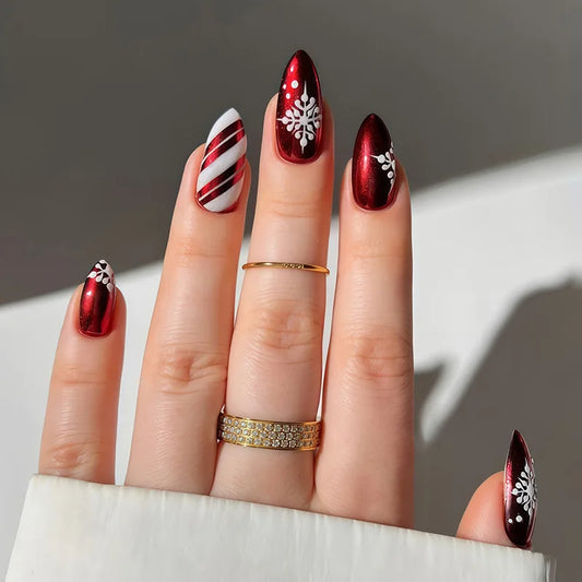 Holiday Glitter Almond No. 04 press-on nails