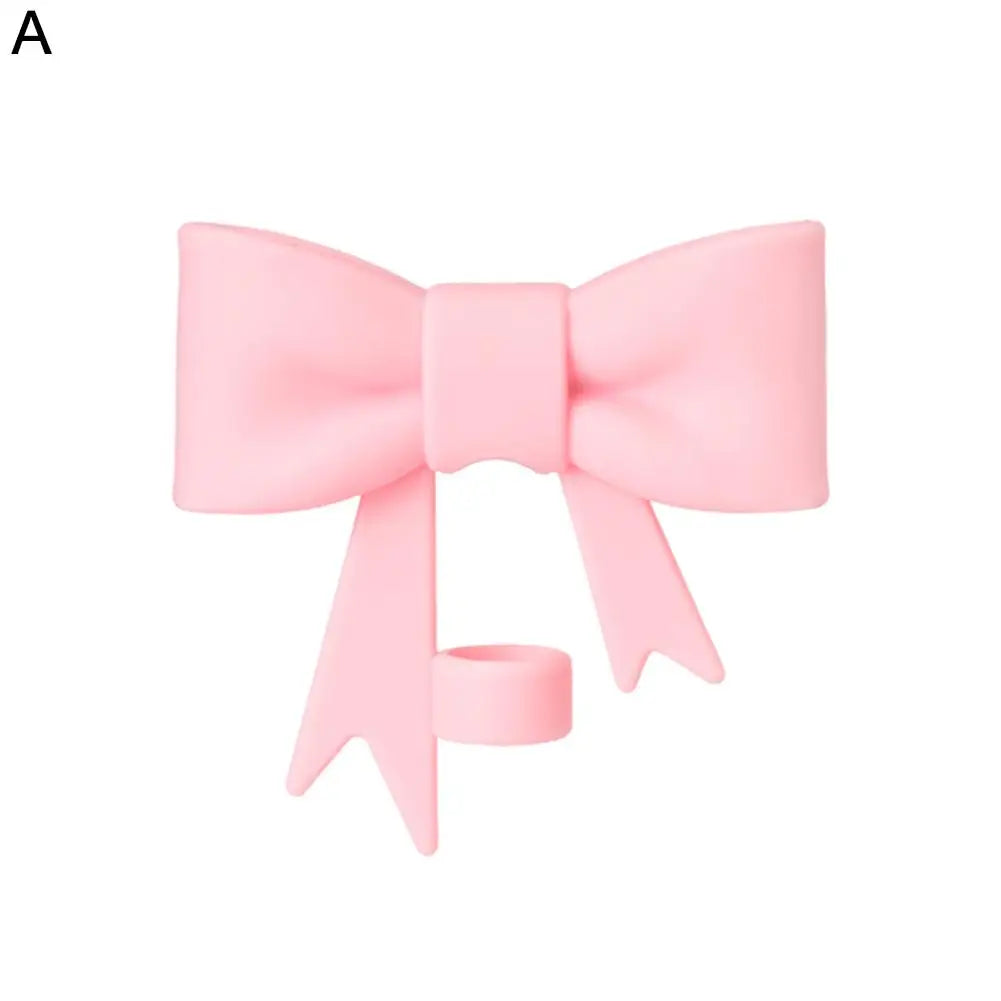 Lovely Bow Straw Covers – Reusable Silicone Toppers for 30/40oz Tumbler