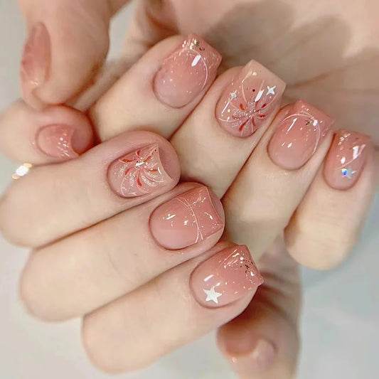 Nude Cat Eye French No. 07 press-on nails