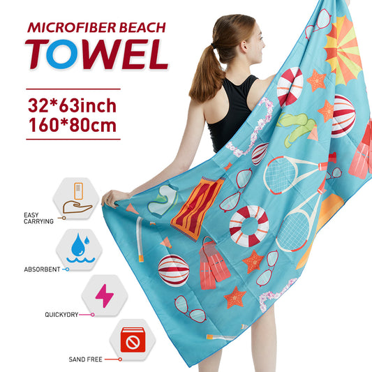Large Microfiber Beach Towel – Quick-Dry & Sand-Free