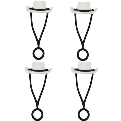 Silicone Cowboy Hat Straw Covers – Cap Compatible for 30/40oz Tumbler, Cowgirl Topper Lid Accessories