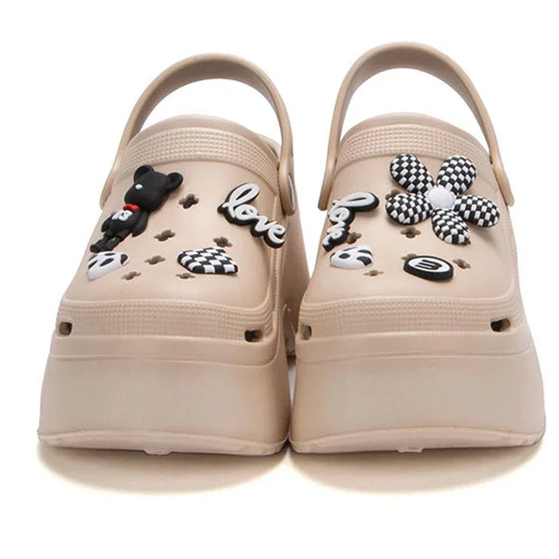 Women’s Cloud Clog Slippers – High Heel Platform Sandals