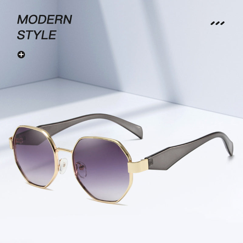 Retro Polygonal Metal Sunglasses – Fashion UV400 Eyewear