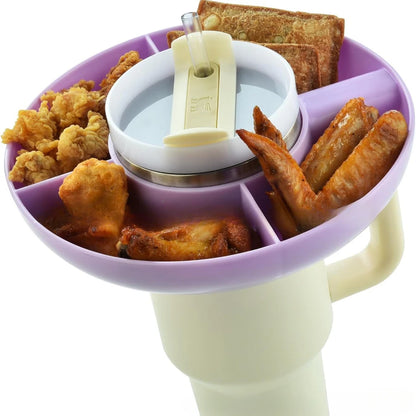 3/4-Grid Snack Bowl – Partitioned Tray for 40oz Tumbler with Handle
