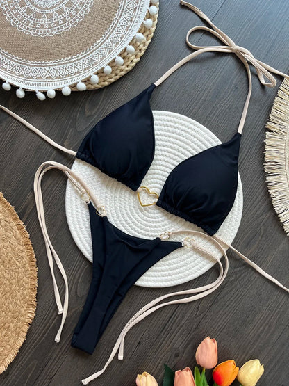 Sexy Halter Bikini Set – Brazilian Thong Swimwear