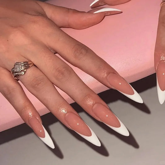 Nude Cat Eye French No. 24 press-on nails