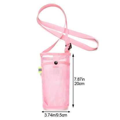 Sport Bottle Holder – Mesh Sleeve with Strap & Phone Pocket for Outdoor Use