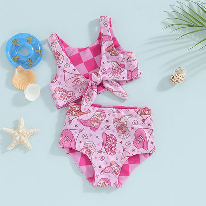 Toddler Girls Swimsuit – Cute Cartoon Bikini Set (1-4 Years)