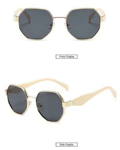Retro Polygonal Metal Sunglasses – Fashion UV400 Eyewear