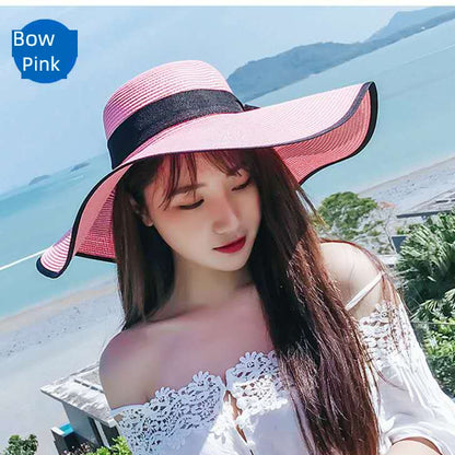 Straw Hat Women's Summer Seaside Travel Vacation Big Brim