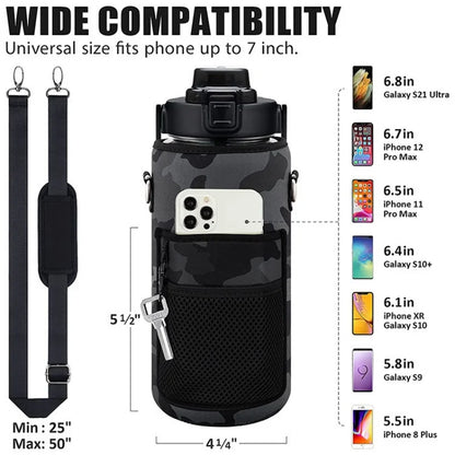 2L Water Bottle Holder – Thermo Pouch with Strap & Carrier Sleeve