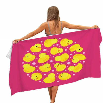 Extra Large Quick-Dry Microfiber Beach Towel – Chic Duck Design