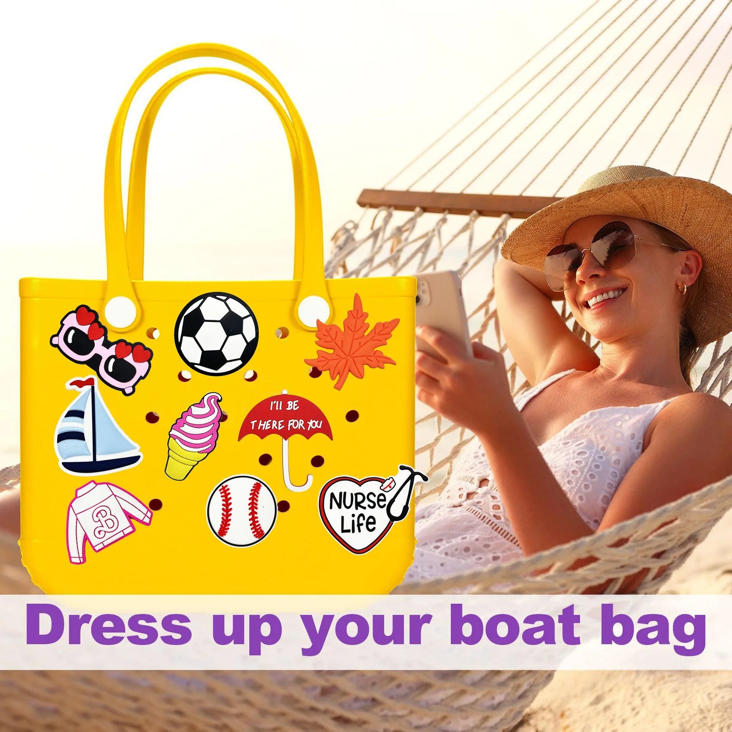 Beach Bag Charms – Pearls, Love, Butterfly & Chain for Simply Southern