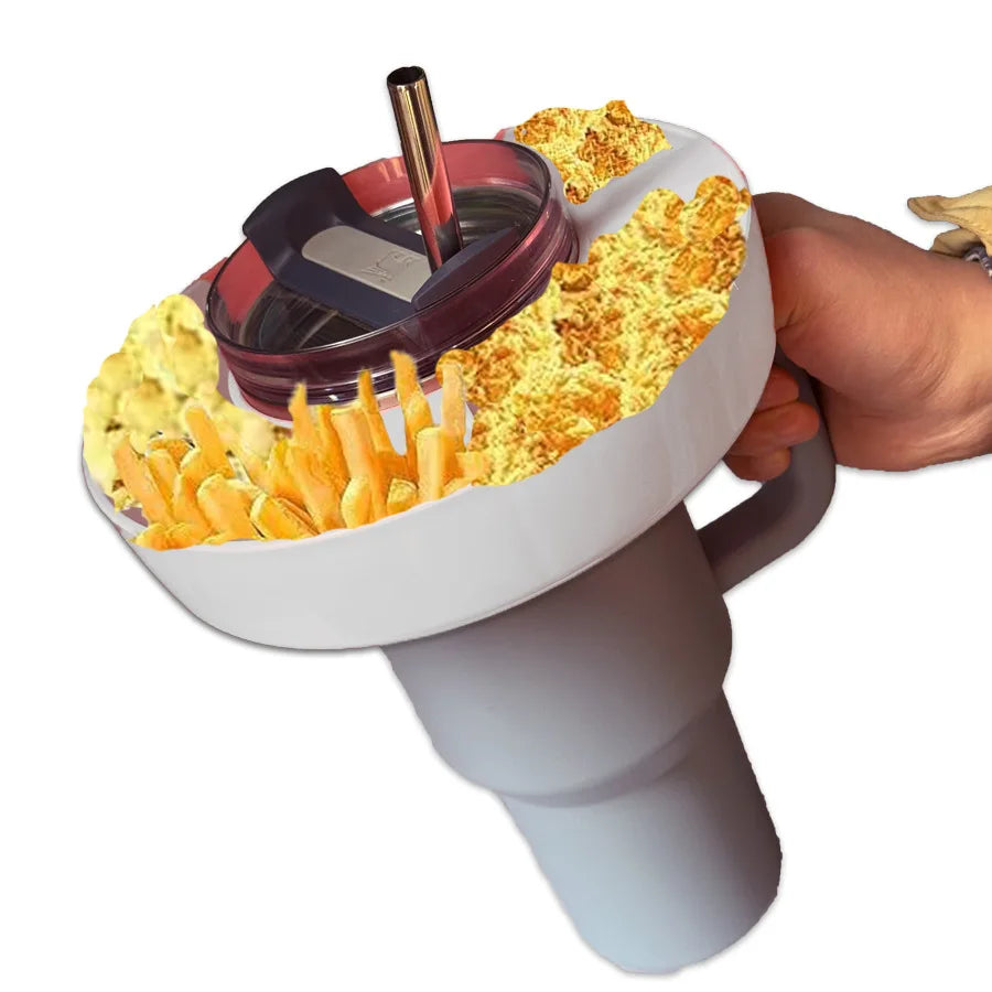 3/4-Grid Snack Bowl – Partitioned Tray for 40oz Tumbler with Handle