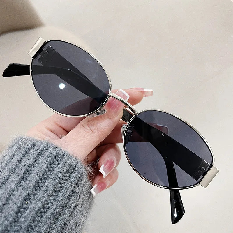 Fashion Oval Sunglasses – Retro Trend Metal Frame UV400 Eyewear