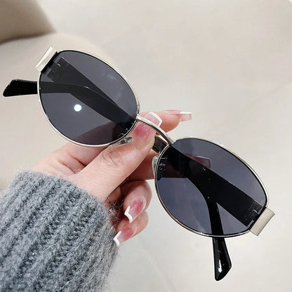 Fashion Oval Sunglasses – Retro Trend Metal Frame UV400 Eyewear