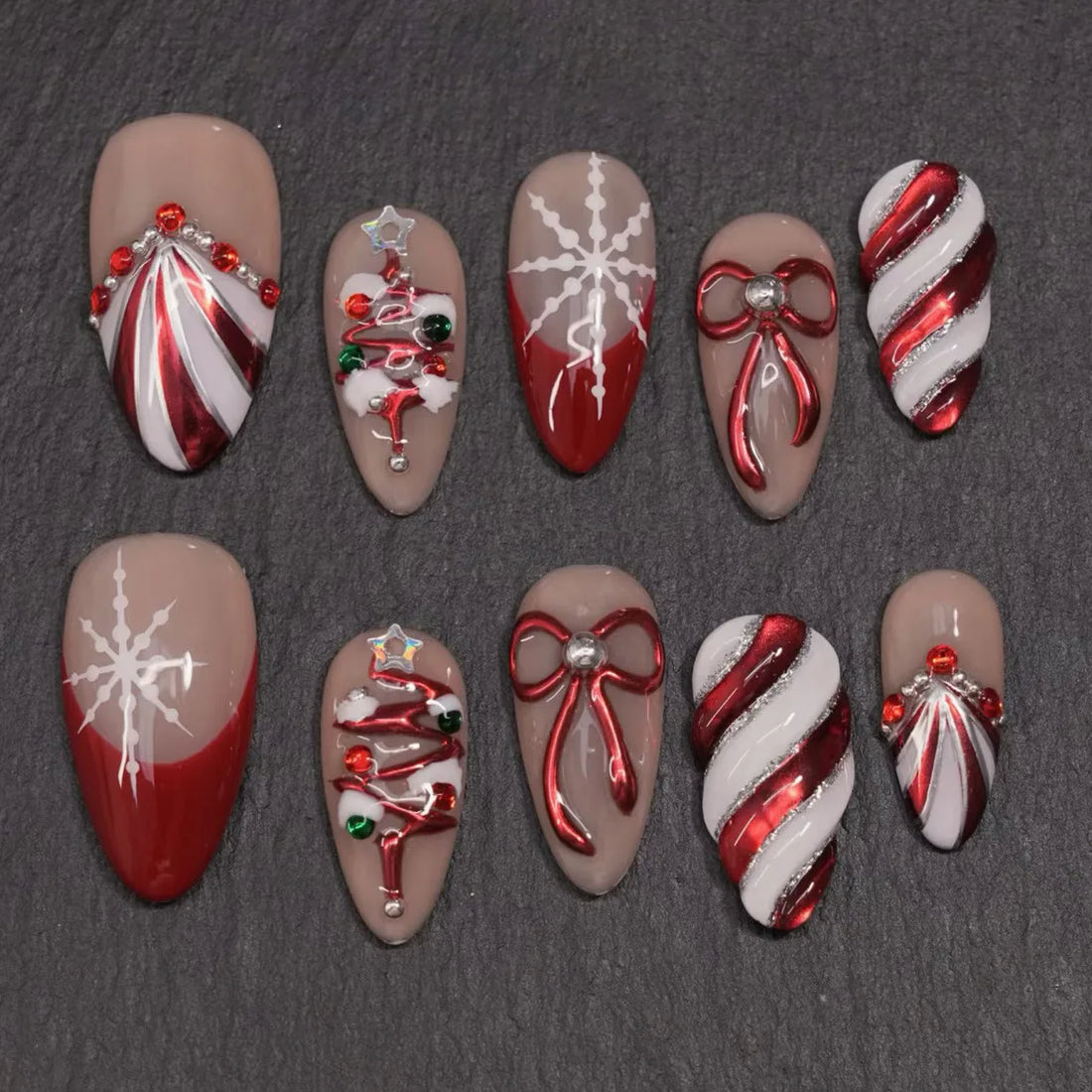 Holiday Glitter Almond No. 23 press-on nails