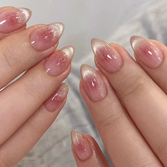 Nude Cat Eye French No. 12 press-on nails