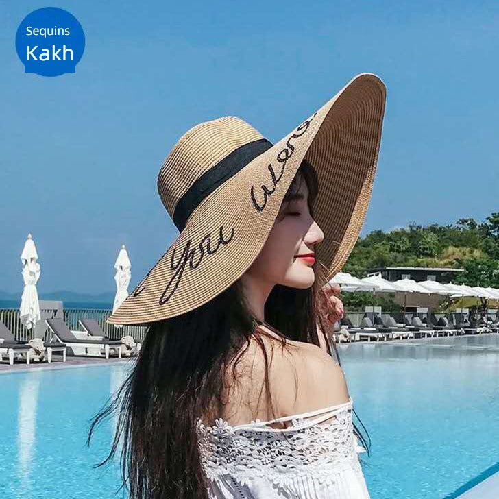 Straw Hat Women's Summer Seaside Travel Vacation Big Brim