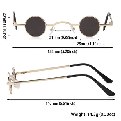 Small Round Rock Punk Sunglasses – Ultra Metal Frame Hip Hop Shades