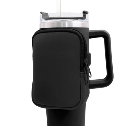 Water Bottle Pouch – Neoprene Caddy for 20/30/40oz Stanley Cup, Holds Cards & Essentials