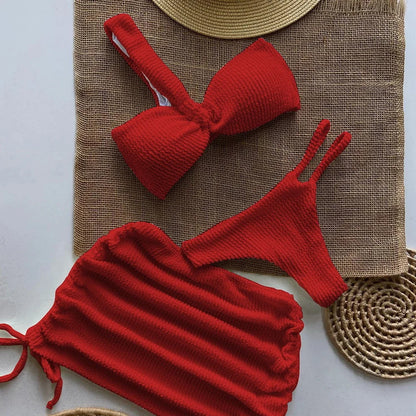 Sexy 3-Piece Micro Bikini Set – Brazilian Thong Swimsuit for Women 2025