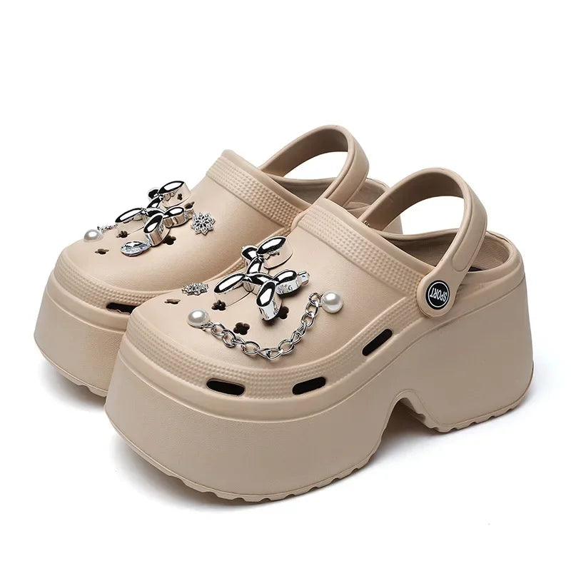 Women’s Cloud Clog Slippers – High Heel Platform Sandals