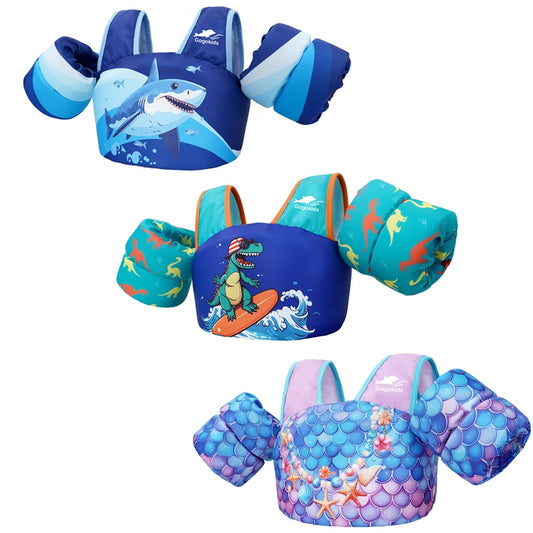 Ceeprints Kids' Float Vest with Arm Sleeves – Safe & Fun Swimming Aid