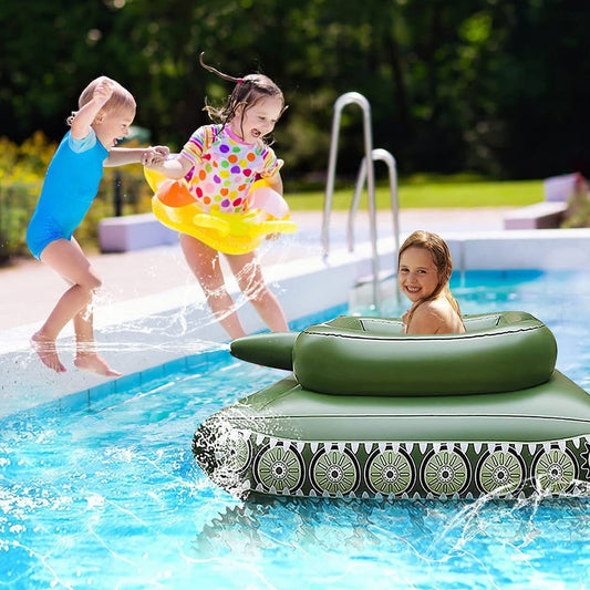 Inflatable Tank Pool Float – Water Spray Battle Toy