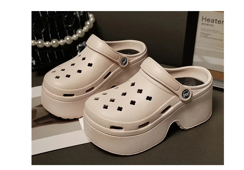 Women’s Cloud Clog Slippers – High Heel Platform Sandals