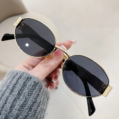 Fashion Oval Sunglasses – Retro Trend Metal Frame UV400 Eyewear
