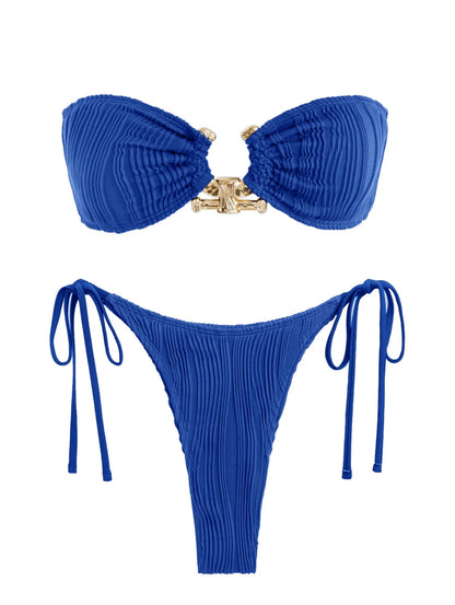 O-Ring Bandeau Bikini – Sexy Tie-Side Swimsuit for Women