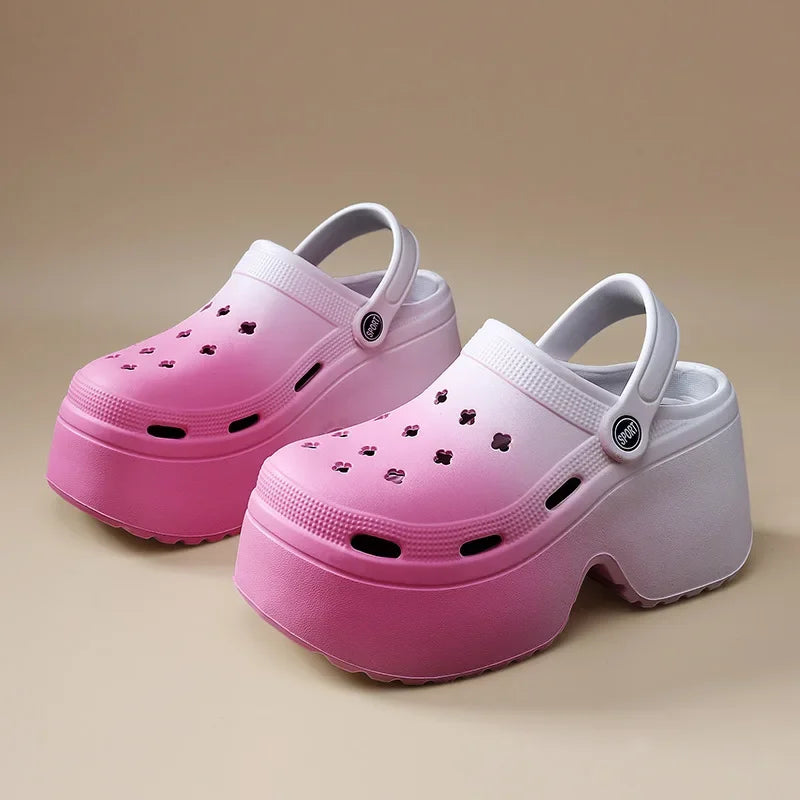 Women’s Cloud Clog Slippers – High Heel Platform Sandals