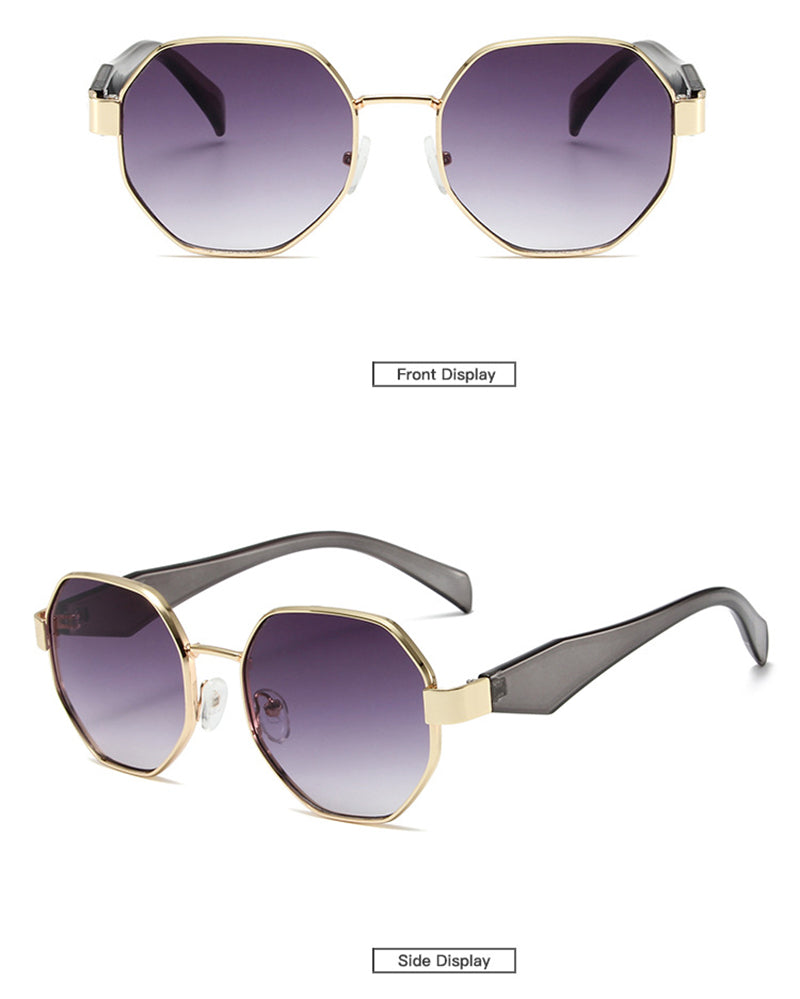 Retro Polygonal Metal Sunglasses – Fashion UV400 Eyewear