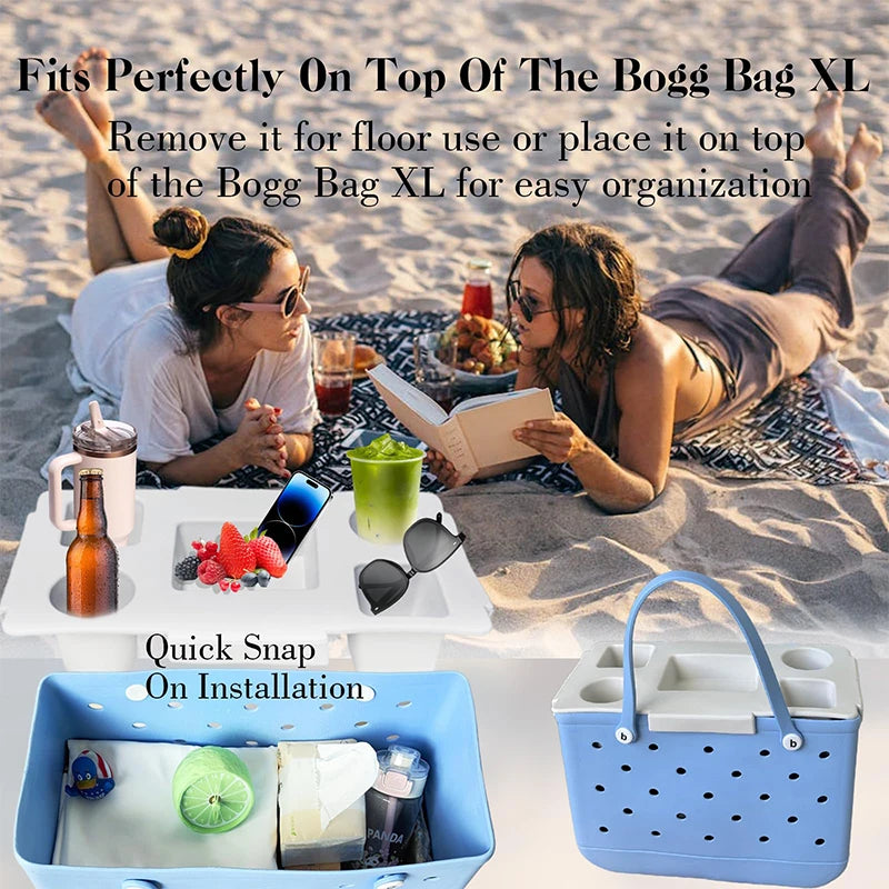 Cup Holder Tray Organizer – Waterproof Storage for Stanley & Beach Bag, Travel & Camping Use