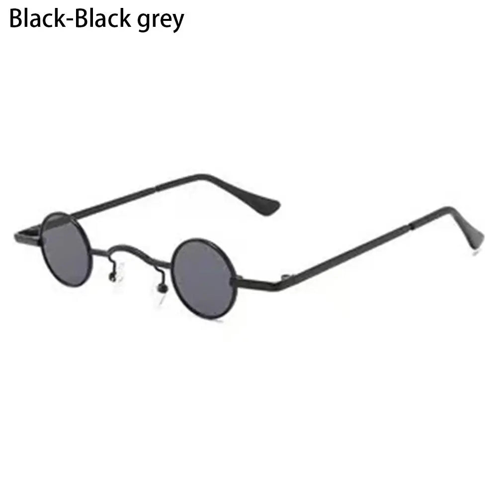 Small Round Rock Punk Sunglasses – Ultra Metal Frame Hip Hop Shades
