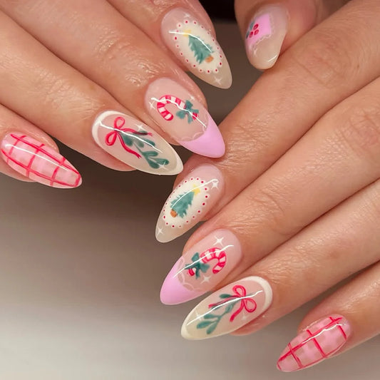 Holiday Glitter Almond No. 22 press-on nails