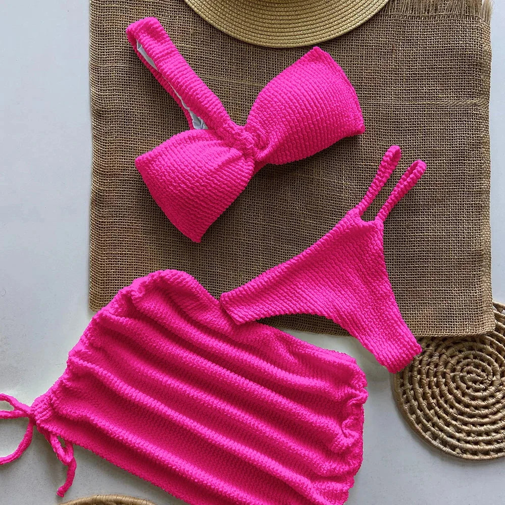 Sexy 3-Piece Micro Bikini Set – Brazilian Thong Swimsuit for Women 2025