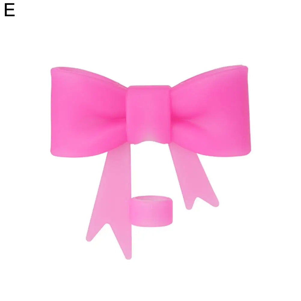 Lovely Bow Straw Covers – Reusable Silicone Toppers for 30/40oz Tumbler