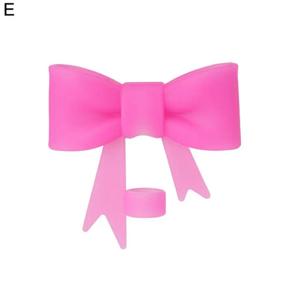Lovely Bow Straw Covers – Reusable Silicone Toppers for 30/40oz Tumbler