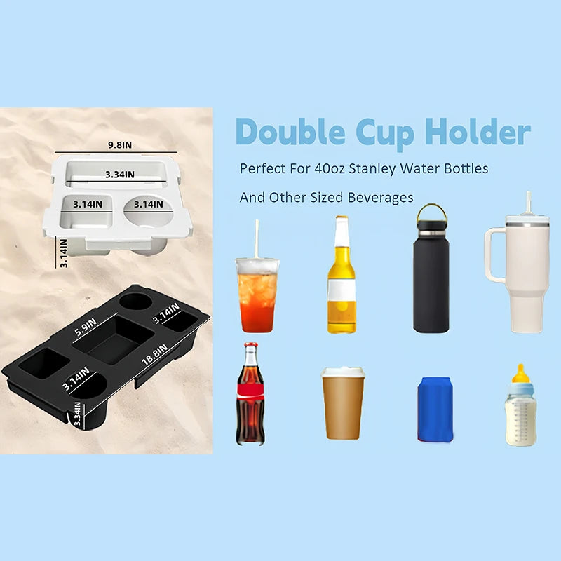 Cup Holder Tray Organizer – Waterproof Storage for Stanley & Beach Bag, Travel & Camping Use