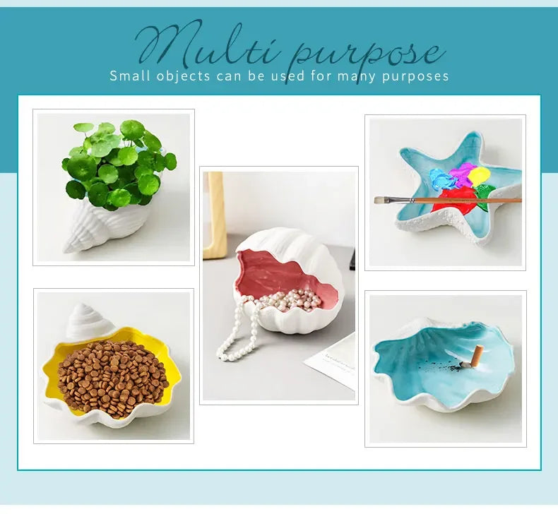 Ceramic Sea Shell Jewelry Tray – Elegant Decorative Storage