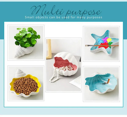 Ceramic Sea Shell Jewelry Tray – Elegant Decorative Storage